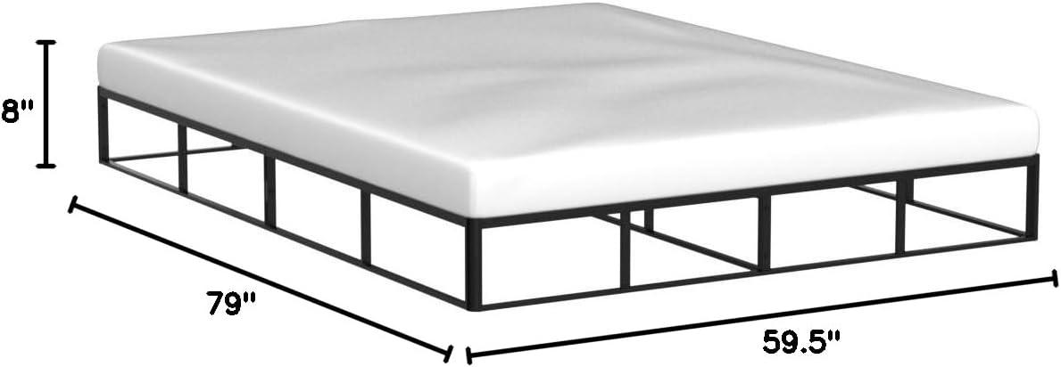 imageNovilla Box Spring for Queen Bed 4Inch Metal Queen Box Spring Supports for All Types of MattressExtraStrong Support ampamp NonSlip No Noise Easy AssemblyQueen
