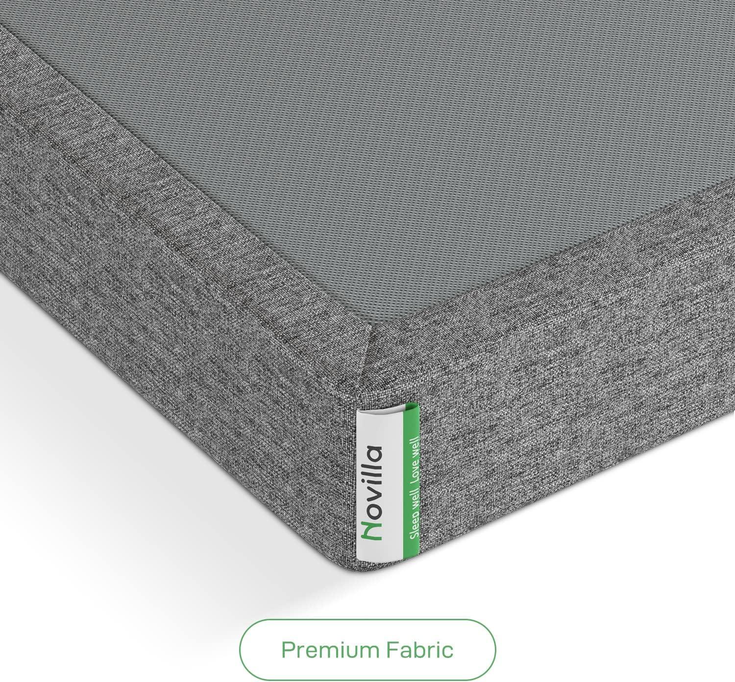 imageNovilla Box Spring for Queen Bed 4Inch Metal Queen Box Spring Supports for All Types of MattressExtraStrong Support ampamp NonSlip No Noise Easy AssemblyKing