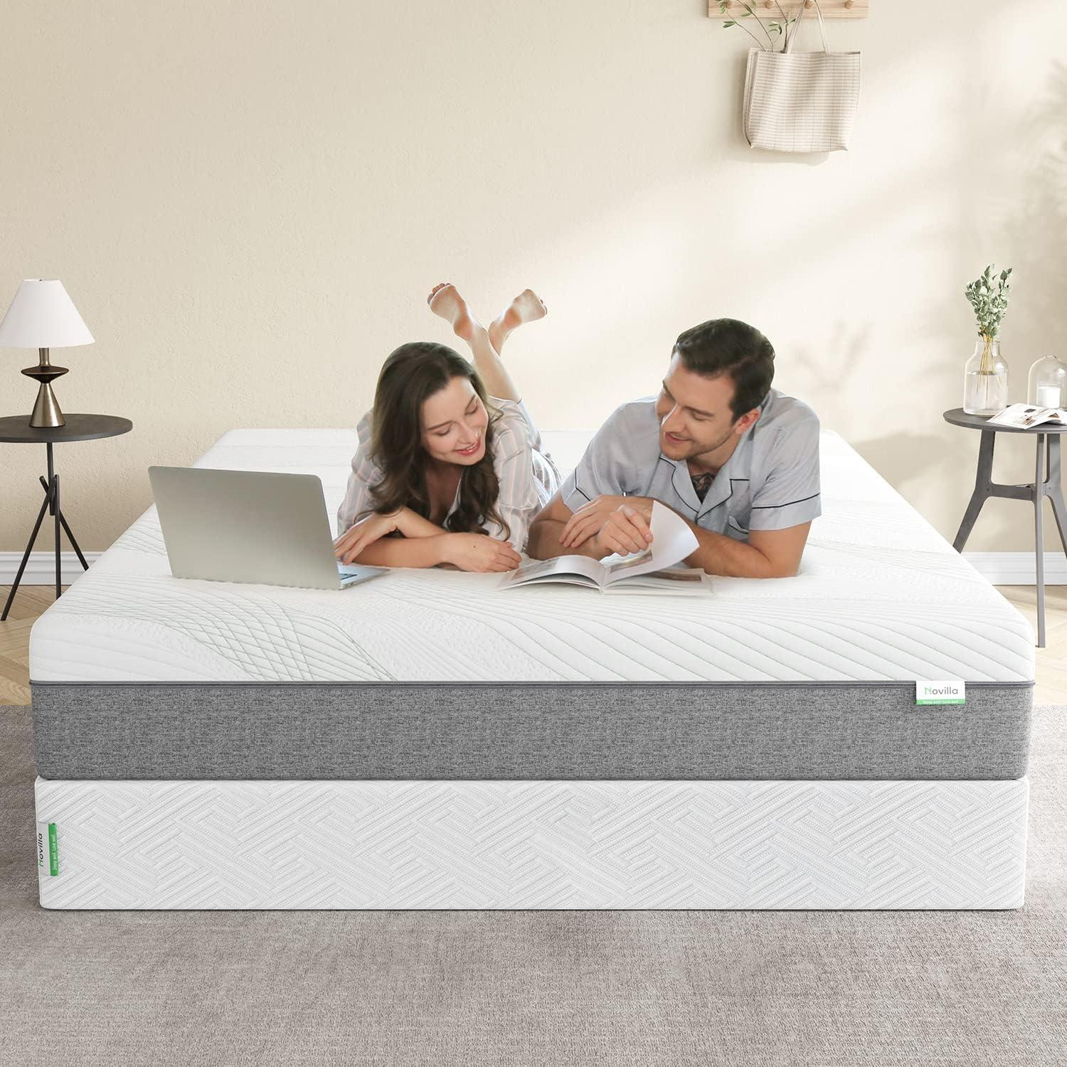 imageNovilla Box Spring for Queen Bed 4Inch Metal Queen Box Spring Supports for All Types of MattressExtraStrong Support ampamp NonSlip No Noise Easy AssemblyFull