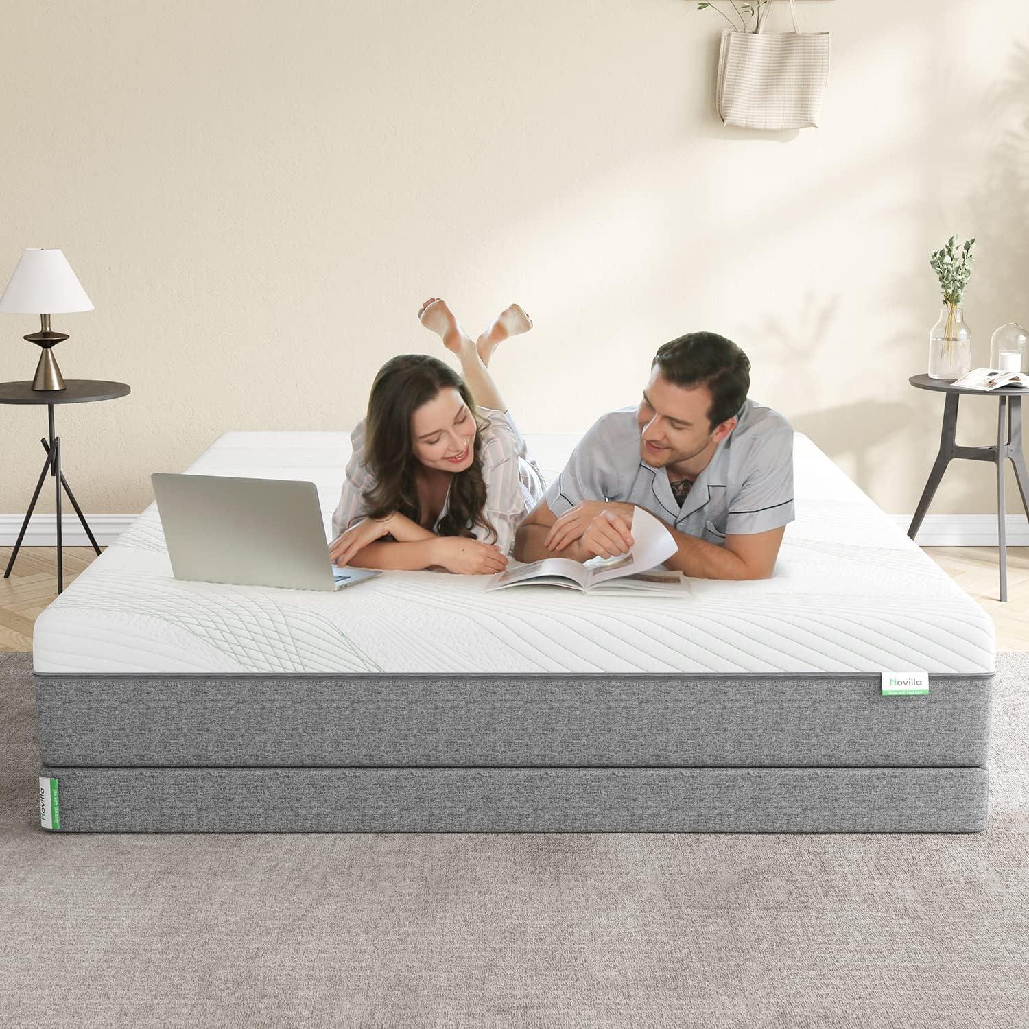 imageNovilla Box Spring for Queen Bed 4Inch Metal Queen Box Spring Supports for All Types of MattressExtraStrong Support ampamp NonSlip No Noise Easy AssemblyKing