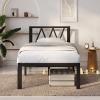 imageNovilla 14 Inch Full Size Bed Frame with Headboard White Metal Platform Bed Frame Full Bed Frame No Box Spring Needed Easy AssemblyWith Headboardblack B