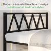 imageNovilla 14 Inch Full Size Bed Frame with Headboard White Metal Platform Bed Frame Full Bed Frame No Box Spring Needed Easy AssemblyWith Headboardblack B