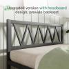 imageNovilla 14 Inch Full Size Bed Frame with Headboard White Metal Platform Bed Frame Full Bed Frame No Box Spring Needed Easy AssemblyWith Headboardblack a
