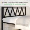 imageNovilla 14 Inch Full Size Bed Frame with Headboard White Metal Platform Bed Frame Full Bed Frame No Box Spring Needed Easy AssemblyWith Headboardblack B