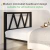 imageNovilla 14 Inch Full Size Bed Frame with Headboard White Metal Platform Bed Frame Full Bed Frame No Box Spring Needed Easy AssemblyWith Headboardblack B