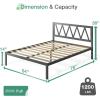 imageNovilla 14 Inch Full Size Bed Frame with Headboard White Metal Platform Bed Frame Full Bed Frame No Box Spring Needed Easy AssemblyWith Headboardblack a