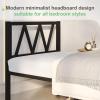imageNovilla 14 Inch Full Size Bed Frame with Headboard White Metal Platform Bed Frame Full Bed Frame No Box Spring Needed Easy AssemblyWith Headboardblack B