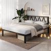 imageNovilla 14 Inch Full Size Bed Frame with Headboard White Metal Platform Bed Frame Full Bed Frame No Box Spring Needed Easy AssemblyWith Headboardblack B
