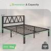 imageNovilla 14 Inch Full Size Bed Frame with Headboard White Metal Platform Bed Frame Full Bed Frame No Box Spring Needed Easy AssemblyWith Headboardblack B