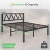 imageNovilla 14 Inch Full Size Bed Frame with Headboard White Metal Platform Bed Frame Full Bed Frame No Box Spring Needed Easy AssemblyWith Headboardblack B