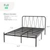 imageNovilla 14 Inch Full Size Bed Frame with Headboard White Metal Platform Bed Frame Full Bed Frame No Box Spring Needed Easy AssemblyWith Headboarddark Black