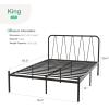 imageNovilla 14 Inch Full Size Bed Frame with Headboard White Metal Platform Bed Frame Full Bed Frame No Box Spring Needed Easy AssemblyWith Headboarddark Black
