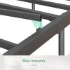 imageNovilla 14 Inch Full Size Bed Frame with Headboard White Metal Platform Bed Frame Full Bed Frame No Box Spring Needed Easy AssemblyWith Headboarddark Black