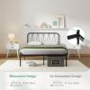 imageNovilla 14 Inch Full Size Bed Frame with Headboard White Metal Platform Bed Frame Full Bed Frame No Box Spring Needed Easy AssemblyWith Headboarddark Black