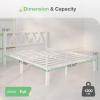 imageNovilla 14 Inch Full Size Bed Frame with Headboard White Metal Platform Bed Frame Full Bed Frame No Box Spring Needed Easy AssemblyWith Headboardwhite B