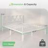 imageNovilla 14 Inch Full Size Bed Frame with Headboard White Metal Platform Bed Frame Full Bed Frame No Box Spring Needed Easy AssemblyWith Headboardwhite B