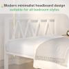 imageNovilla 14 Inch Full Size Bed Frame with Headboard White Metal Platform Bed Frame Full Bed Frame No Box Spring Needed Easy AssemblyWith Headboardwhite B