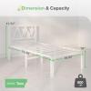 imageNovilla 14 Inch Full Size Bed Frame with Headboard White Metal Platform Bed Frame Full Bed Frame No Box Spring Needed Easy AssemblyWith Headboardwhite B