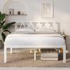 imageNovilla 14 Inch Full Size Bed Frame with Headboard White Metal Platform Bed Frame Full Bed Frame No Box Spring Needed Easy AssemblyWith Headboardwhite B