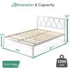 imageNovilla 14 Inch Full Size Bed Frame with Headboard White Metal Platform Bed Frame Full Bed Frame No Box Spring Needed Easy AssemblyWith Headboardwhite a
