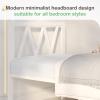 imageNovilla 14 Inch Full Size Bed Frame with Headboard White Metal Platform Bed Frame Full Bed Frame No Box Spring Needed Easy AssemblyWith Headboardwhite B