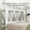 imageNovilla 14 Inch Full Size Bed Frame with Headboard White Metal Platform Bed Frame Full Bed Frame No Box Spring Needed Easy AssemblyWith Headboardwhite a
