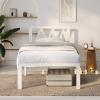 imageNovilla 14 Inch Full Size Bed Frame with Headboard White Metal Platform Bed Frame Full Bed Frame No Box Spring Needed Easy AssemblyWith Headboardwhite B