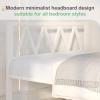 imageNovilla 14 Inch Full Size Bed Frame with Headboard White Metal Platform Bed Frame Full Bed Frame No Box Spring Needed Easy AssemblyWith Headboardwhite B