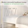 imageNovilla 14 Inch Full Size Bed Frame with Headboard White Metal Platform Bed Frame Full Bed Frame No Box Spring Needed Easy AssemblyWith Headboardwhite B