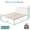 imageNovilla 14 Inch Full Size Bed Frame with Headboard White Metal Platform Bed Frame Full Bed Frame No Box Spring Needed Easy AssemblyWith Headboardwhite a