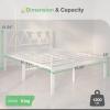 imageNovilla 14 Inch Full Size Bed Frame with Headboard White Metal Platform Bed Frame Full Bed Frame No Box Spring Needed Easy AssemblyWith Headboardwhite B