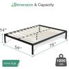 imageNovilla 14 Inch Full Size Bed Frame with Headboard White Metal Platform Bed Frame Full Bed Frame No Box Spring Needed Easy AssemblyWithout Headboardblack a