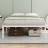 imageNovilla 14 Inch Full Size Bed Frame with Headboard White Metal Platform Bed Frame Full Bed Frame No Box Spring Needed Easy AssemblyWithout Headboardwhite B