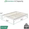 imageNovilla 14 Inch Full Size Bed Frame with Headboard White Metal Platform Bed Frame Full Bed Frame No Box Spring Needed Easy AssemblyWithout Headboardwhite a