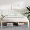 imageNovilla 14 Inch Full Size Bed Frame with Headboard White Metal Platform Bed Frame Full Bed Frame No Box Spring Needed Easy AssemblyWithout Headboardwhite a