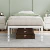 imageNovilla 14 Inch Full Size Bed Frame with Headboard White Metal Platform Bed Frame Full Bed Frame No Box Spring Needed Easy AssemblyWithout Headboardwhite B