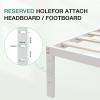 imageNovilla 14 Inch Full Size Bed Frame with Headboard White Metal Platform Bed Frame Full Bed Frame No Box Spring Needed Easy AssemblyWithout Headboardwhite B