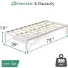 imageNovilla 14 Inch Full Size Bed Frame with Headboard White Metal Platform Bed Frame Full Bed Frame No Box Spring Needed Easy AssemblyWithout Headboardwhite a