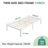 imageNovilla 14 Inch Full Size Bed Frame with Headboard White Metal Platform Bed Frame Full Bed Frame No Box Spring Needed Easy AssemblyWithout Headboardwhite B