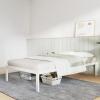 imageNovilla 14 Inch Full Size Bed Frame with Headboard White Metal Platform Bed Frame Full Bed Frame No Box Spring Needed Easy AssemblyWithout Headboardwhite a
