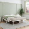 imageNovilla 14 Inch Full Size Bed Frame with Headboard White Metal Platform Bed Frame Full Bed Frame No Box Spring Needed Easy AssemblyWithout Headboardwhite B