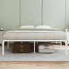 imageNovilla 14 Inch Full Size Bed Frame with Headboard White Metal Platform Bed Frame Full Bed Frame No Box Spring Needed Easy AssemblyWithout Headboardwhite B