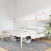 imageNovilla 14 Inch Full Size Bed Frame with Headboard White Metal Platform Bed Frame Full Bed Frame No Box Spring Needed Easy AssemblyWithout Headboardwhite a