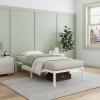 imageNovilla 14 Inch Full Size Bed Frame with Headboard White Metal Platform Bed Frame Full Bed Frame No Box Spring Needed Easy AssemblyWithout Headboardwhite B