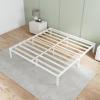 imageNovilla 14 Inch Full Size Bed Frame with Headboard White Metal Platform Bed Frame Full Bed Frame No Box Spring Needed Easy AssemblyWithout Headboardwhite B
