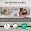 imageNovilla 14 Inch Queen Size MattressHybrid Queen Mattress with Gel Memory Foam CooltoTouch Nylon Blend ampamp Pocketed Coils for Adaptive Body Support ampamp Motion Isolation CertiPURUS CertifiedKing US Standard