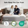 imageNovilla 14 Inch Queen Size MattressHybrid Queen Mattress with Gel Memory Foam CooltoTouch Nylon Blend ampamp Pocketed Coils for Adaptive Body Support ampamp Motion Isolation CertiPURUS CertifiedKing US Standard