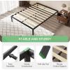 imageNovilla 14 Inch Twin Bed Frame with Headboard Platform Bed Frame No Box Spring Needed Metal Twin Bed Frame with Storage Space Wooden Slats Support Easy Assembly BlackBlack