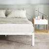 imageNovilla 14 Inch Twin Bed Frame with Headboard Platform Bed Frame No Box Spring Needed Metal Twin Bed Frame with Storage Space Wooden Slats Support Easy Assembly BlackWhite