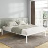 imageNovilla 14 Inch Twin Bed Frame with Headboard Platform Bed Frame No Box Spring Needed Metal Twin Bed Frame with Storage Space Wooden Slats Support Easy Assembly BlackWhite